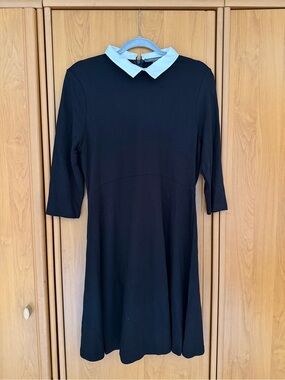 French Connection Collared A-Line Dress Black White Size 12